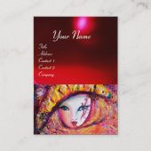 KARNIVALMASK IM GELBEN MIT ROTE ROSE Ruby Visitenkarte (Vorderseite)