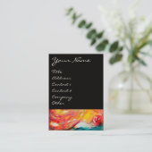 KARNIVALMASK IM GELBEN MIT ROTE ROSE VISITENKARTE (Stehend Vorderseite)