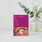 KARNIVALMASK IM GELBEN MIT ROTE ROSE VISITENKARTE (Stehend Vorderseite)