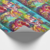 KARNIVEAU, LILA RED FLORAL WIRBEL GESCHENKPAPIER (Ecke)