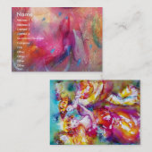 KARNIVEAU, VENEZIANISCH MASQUERADE, rosa blau Visitenkarte (Vorne/Hinten)