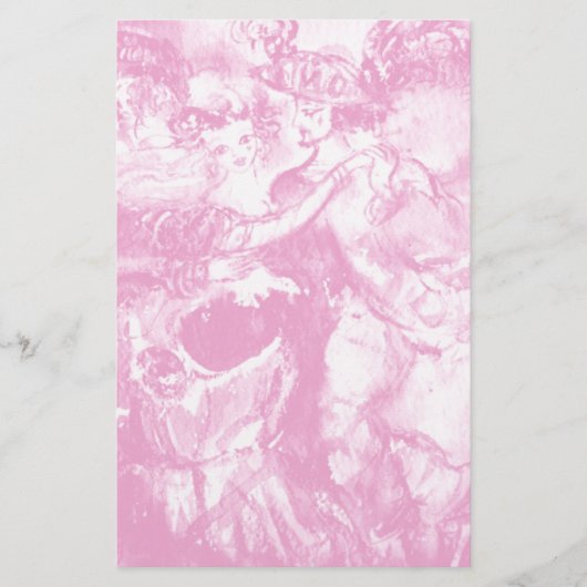 KARNIVEAU, weich rosa weiß Briefpapier (Vorderseite)