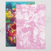 KARNIVEAU, weich rosa weiß Briefpapier (Vorne/Hinten)