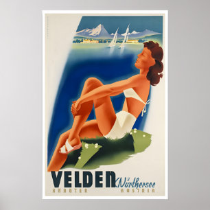 Kärnten Plakat Österreich Reise Kunst Österreichis