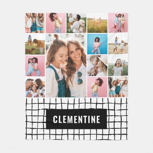 Karo 16 Foto modern, minimalistisch Fleecedecke (Vorderseite)