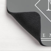 Karo-Anfangsmonogramm, Personalisiert grau Mousepad (Ecke)