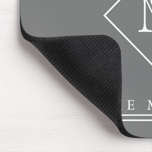 Karo-Anfangsmonogramm, Personalisiert grau Mousepad (Ecke)