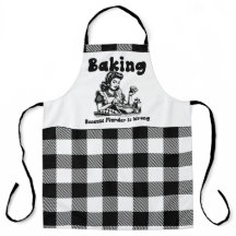 Karo-Arbeitskleid Retro Humor Backen, weil Mord is