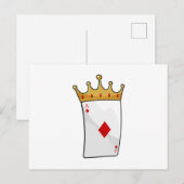 Karo-Ass mit Königskrone Postkarte (Vorne/Hinten)