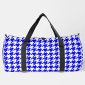 Karo aus blauem und weißem Hahnentrittmuster Duffle Bag (Rückseite)