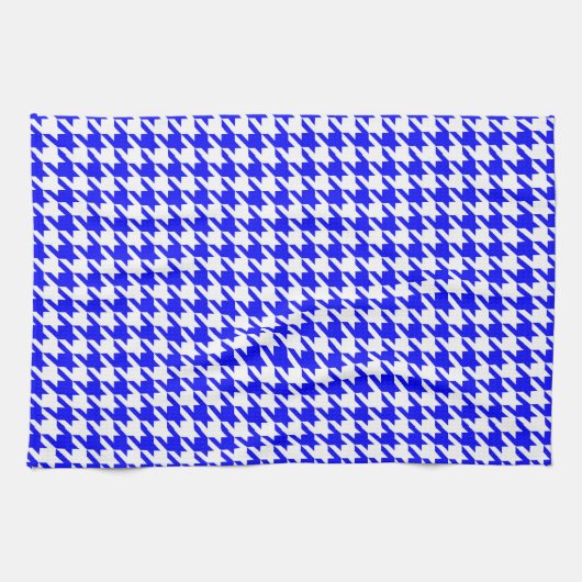 Karo aus blauem und weißem Hahnentrittmuster Geschirrtuch (Horizontal)
