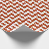Karo aus braunem und weißem Hahnentrittmuster Geschenkpapier (Ecke)