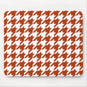 Karo aus braunem und weißem Hahnentrittmuster Mousepad