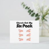 Karo aus meinem Sixpack Bacon Barbeque Funny Gym Postkarte (Stehend Vorderseite)