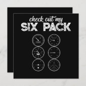 Karo aus meinem Sixpack Pilot Funny Gym Einladung (Vorne/Hinten)