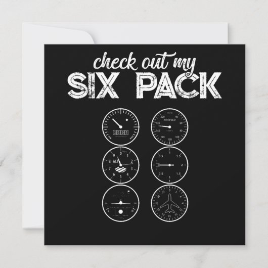 Karo aus meinem Sixpack Pilot Funny Gym Einladung (Vorderseite)