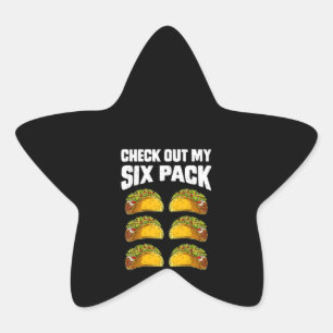 Karo aus meinem Sixpack Tacos Cinco De Mayo Women Stern-Aufkleber