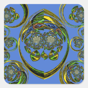 Karo aus meinen blauen Kurven Quadratischer Aufkleber