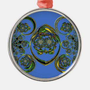 Karo aus meinen blauen Kurven Silbernes Ornament