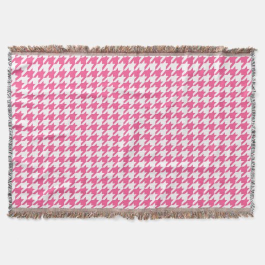 Karo aus rosa und weißem Hahnentrittmuster Decke (Vorderseite)