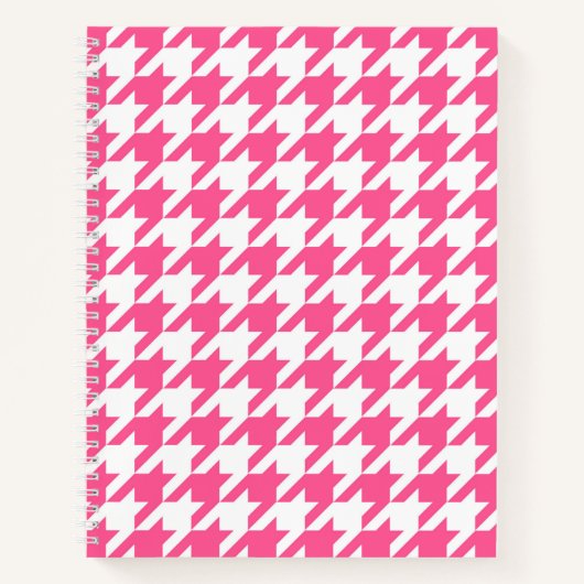 Karo aus rosa und weißem Hahnentrittmuster Notizblock (Vorderseite)