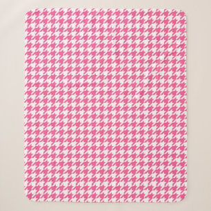 Karo aus rosa und weißem Hahnentrittmuster Sherpadecke