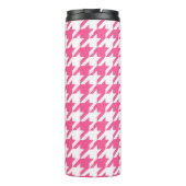 Karo aus rosa und weißem Hahnentrittmuster Thermosbecher (Rückseite)