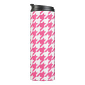 Karo aus rosa und weißem Hahnentrittmuster Thermosbecher (Nach rechts gedreht)