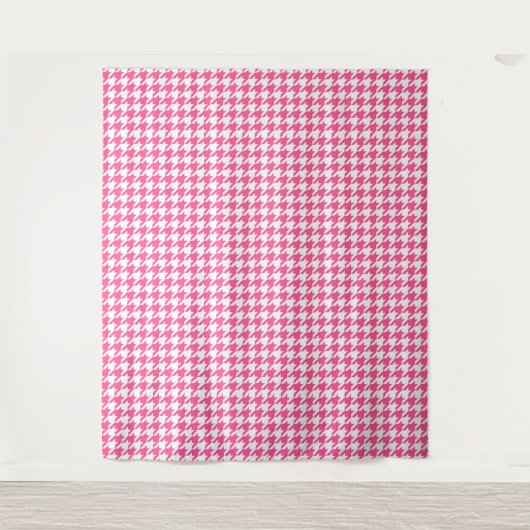 Karo aus rosa und weißem Hahnentrittmuster Wandteppich (Vorderseite)