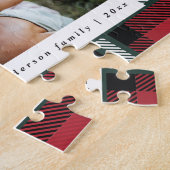 Karo aus Rot, Schwarz und Grün, Foto Puzzle (Seite)