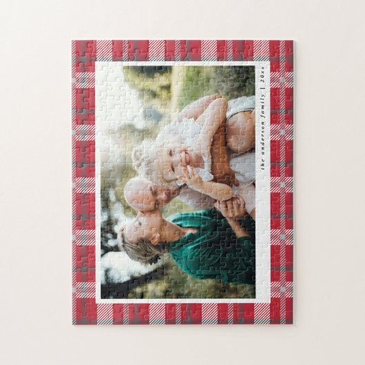 Karo aus Rot, Schwarz und Grün, Foto Puzzle (Vertikal)