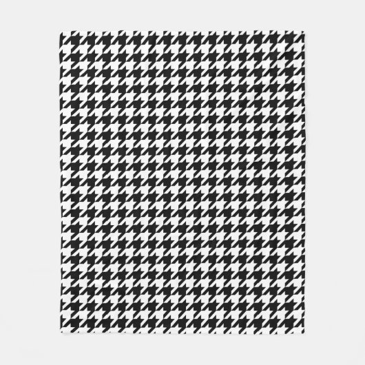 Karo aus schwarzem und weißem Hahnentrittmuster Fleecedecke (Vorderseite)