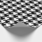 Karo aus schwarzem und weißem Hahnentrittmuster Geschenkpapier (Ecke)