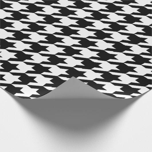 Karo aus schwarzem und weißem Hahnentrittmuster Geschenkpapier (Ecke)