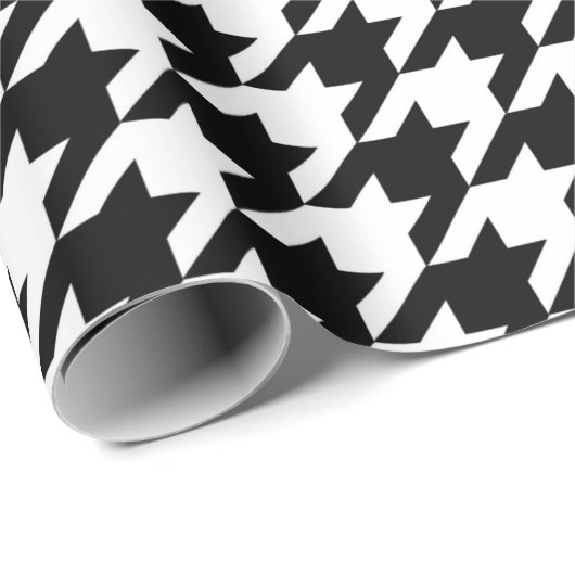 Karo aus schwarzem und weißem Hahnentrittmuster Geschenkpapier (Rolleneckpunkt)