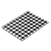 Karo aus schwarzem und weißem Hahnentrittmuster Notizblock (Linke Seite)