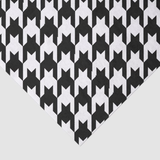 Karo aus schwarzem und weißem Hahnentrittmuster Seidenpapier (Detail)