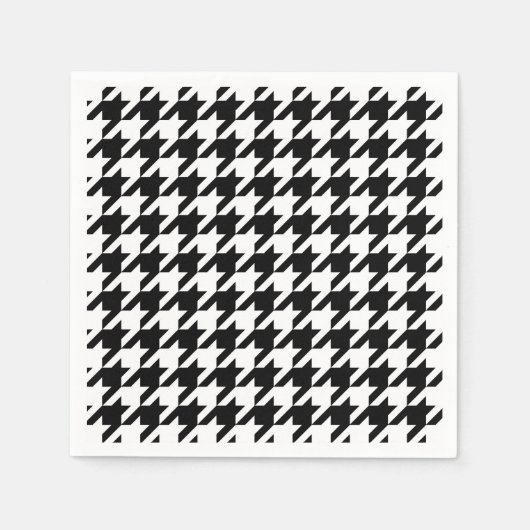 Karo aus schwarzem und weißem Hahnentrittmuster Serviette (Vorderseite)