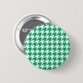 Karo aus weißem und grünem Hahnentrittmuster Button (Vorne & Hinten)