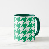 Karo aus weißem und grünem Hahnentrittmuster Tasse (VorderseiteRechts)