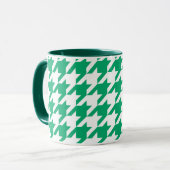 Karo aus weißem und grünem Hahnentrittmuster Tasse (Vorderseite Links)