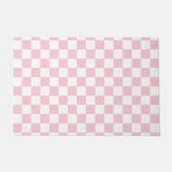 Karo Baby Pink und White Checkerboard Muster Fußmatte