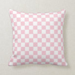 Karo Baby Pink und White Checkerboard Muster Kissen<br><div class="desc">Prüfmuster - Hellrosa und weiße Schachbrett.</div>