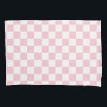 Karo Baby Pink und White Checkerboard Muster Kissenbezug<br><div class="desc">Prüfmuster - Hellrosa und weiße Schachbrett.</div>