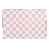 Karo Baby Pink und White Checkerboard Muster Kissenbezug