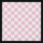 Karo Baby Pink und White Checkerboard Muster Künstlicher Leinwanddruck<br><div class="desc">Prüfmuster - Hellrosa und weiße Schachbrett.</div>