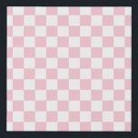 Karo Baby Pink und White Checkerboard Muster Künstlicher Leinwanddruck<br><div class="desc">Prüfmuster - Hellrosa und weiße Schachbrett.</div>