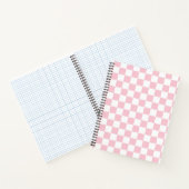 Karo Baby Pink und White Checkerboard Muster Notizblock (Innenseite)