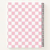 Karo Baby Pink und White Checkerboard Muster Notizblock (Rückseite)