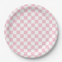 Karo Baby Pink und White Checkerboard Muster